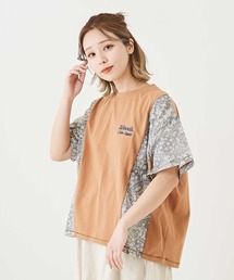 CUBE SUGAR（キューブシュガー）の「WOODSコラボドルマンスリーブバンダナ切替Tシャツ（Tシャツ/カットソー）」