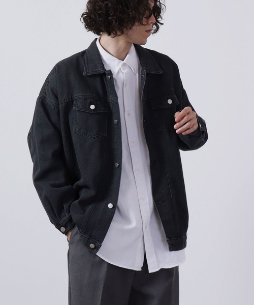 MODISH GAZE(モディシュガゼ)の「MODISH GAZE オーバーサイズデニムジャケット(デニムジャケット・メンズ・ネイビー/ブラック/ブルー・F)」の7枚目の写真