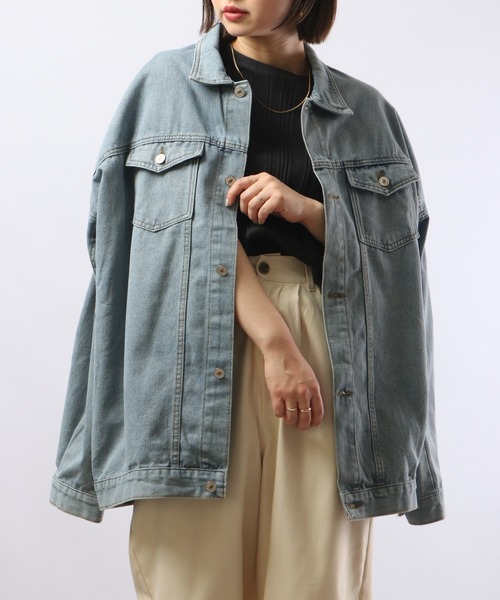MODISH GAZE(モディシュガゼ)の「MODISH GAZE オーバーサイズデニムジャケット(デニムジャケット・メンズ・ネイビー/ブラック/ブルー・F)」の22枚目の写真