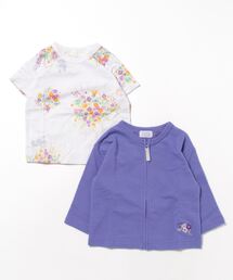 HAKKA BABY（ハッカベビー）の「[ベビー]プリマブーケプリントTシャツ＆カーディガンセット（Tシャツ/カットソー・キッズ）」