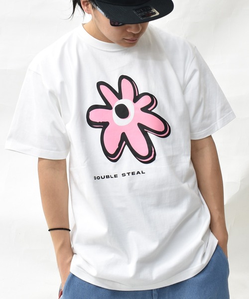 DOUBLE STEAL(ダブルスティール)の「BIGフラワー ヘビーウェイトTシャツ(Tシャツ/カットソー・メンズ・ホワイト/ブラック/ブルー・MEDIUM/XX-LARGE/X-LARGE/LARGE)」の20枚目の写真