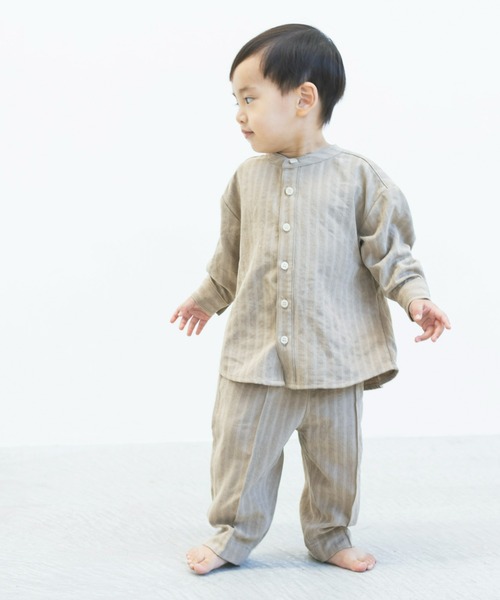ooju(オージュ)の「【ooju】ストライプシャツ(シャツ/ブラウス・キッズ・ベージュ/グレー・1/2/4/3)」の3枚目の写真