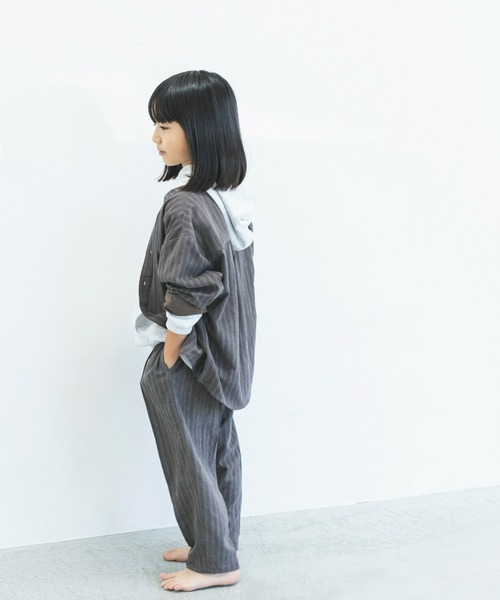ooju(オージュ)の「【ooju】ストライプシャツ(シャツ/ブラウス・キッズ・ベージュ/グレー・1/2/4/3)」の6枚目の写真