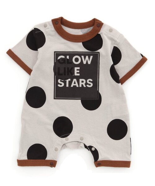 Ampersand（アンパサンド）の「ボックスロゴ＆水玉柄 ロンパス（ロンパース）」 WEAR