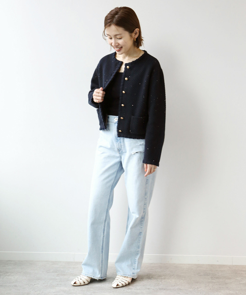 IENA（イエナ）の「柄編みコンパクトニットジャケット（ニット