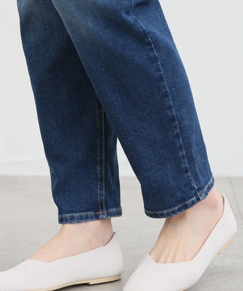 Honeys（ハニーズ）の「デニムテーパード（股下６６ｃｍ）（デニムパンツ・レディース・ワンウォッシュ/ライトインディゴブルー・S/M/L/LL）」の8枚目の写真