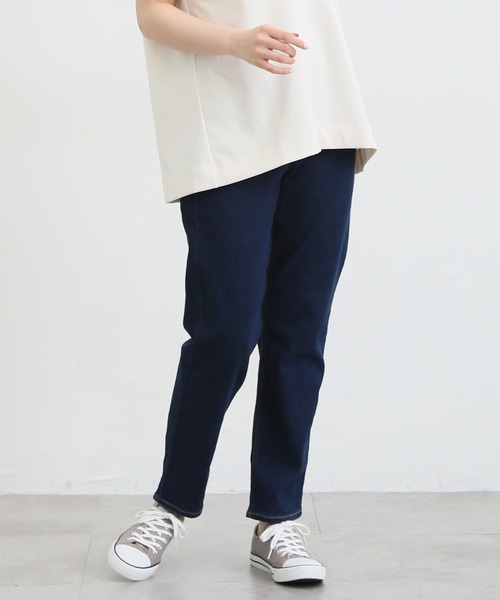 Honeys（ハニーズ）の「デニムテーパード（股下６６ｃｍ）（デニムパンツ・レディース・ワンウォッシュ/ライトインディゴブルー・S/M/L/LL）」の6枚目の写真