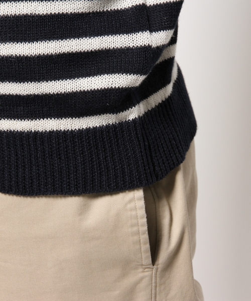 CROON A SONG（クルーンアソング）の「綿麻半袖ｸﾙｰﾈｯｸﾆｯﾄ（ニット/セーター・メンズ・ブルー系その他/ホワイト/ネイビー・46/48）」の5枚目の写真