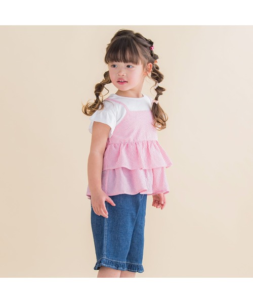 Noeil aime BeBe(ノイユエイムベベ)の「Noeil aime BeBe/ストライプキャミソールドッキングTシャツ (80~130cm)(Tシャツ/カットソー・キッズ・ピンク系その他/ブルー系その他・90/120/100/110/130/80)」の20枚目の写真