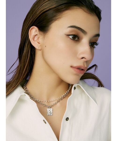 EVRIS（エヴリス）の「DEFORMATION 2連ネックレス（ネックレス・レディース・ゴールド/シルバー・FREE）」の4枚目の写真