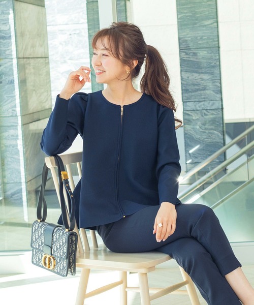 and Cherim（アンドシェリム）の「ペプラム ニット ジャケット 千葉