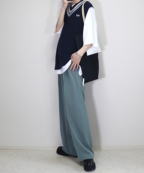 Loose/ルース（ルース）の「ドレープ ワイドストレートスラックス【セットアップ対応】（スラックス・メンズ・グレイッシュブルー/アッシュグレー/ブラック/オフホワイト・S/M/L）」の19枚目の写真