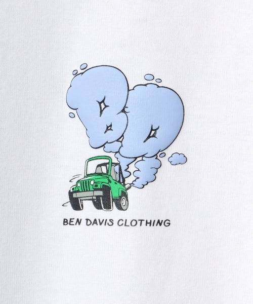 BEN DAVIS(ベンデイビス)の「BEN DAVIS/ベンデイビス SMOKING JEEP TEE/オーバーサイズ ゴリラ ワンポイント ロゴ バックプリント 半袖Tシャツ(Tシャツ/カットソー・メンズ・スモークピンク/セージグリーン/チャコール/ホワイト・M/L/XL)」の10枚目の写真