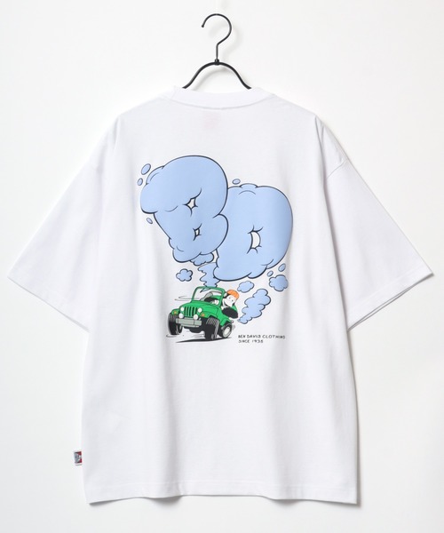 BEN DAVIS(ベンデイビス)の「BEN DAVIS/ベンデイビス SMOKING JEEP TEE/オーバーサイズ ゴリラ ワンポイント ロゴ バックプリント 半袖Tシャツ(Tシャツ/カットソー・メンズ・スモークピンク/セージグリーン/チャコール/ホワイト・M/L/XL)」の9枚目の写真