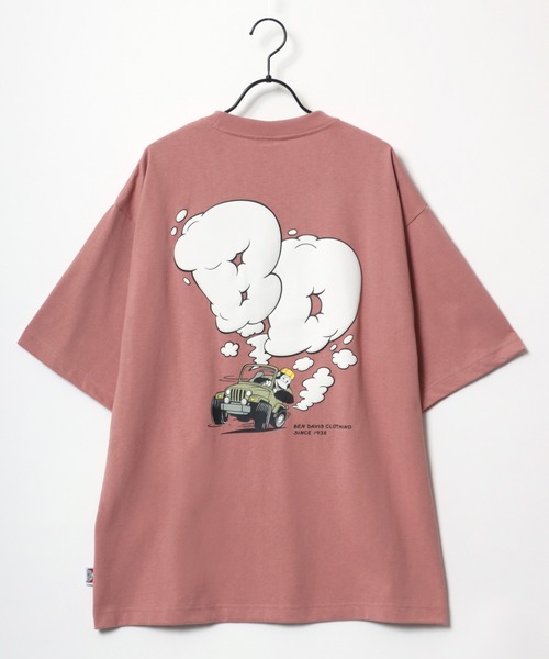 BEN DAVIS(ベンデイビス)の「BEN DAVIS/ベンデイビス SMOKING JEEP TEE/オーバーサイズ ゴリラ ワンポイント ロゴ バックプリント 半袖Tシャツ(Tシャツ/カットソー・メンズ・スモークピンク/セージグリーン/チャコール/ホワイト・M/L/XL)」の19枚目の写真