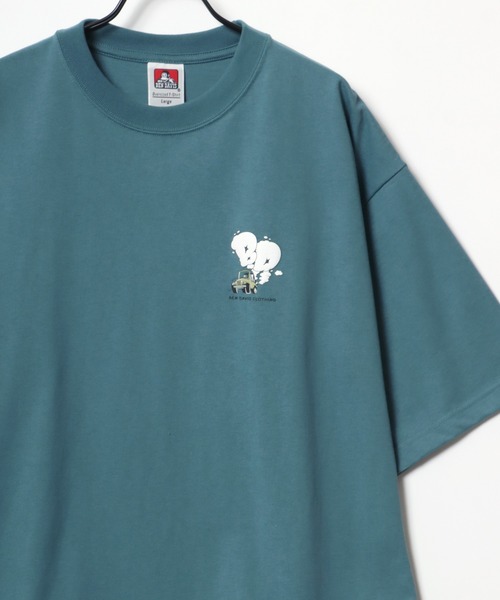 BEN DAVIS(ベンデイビス)の「BEN DAVIS/ベンデイビス SMOKING JEEP TEE/オーバーサイズ ゴリラ ワンポイント ロゴ バックプリント 半袖Tシャツ(Tシャツ/カットソー・メンズ・スモークピンク/セージグリーン/チャコール/ホワイト・M/L/XL)」の12枚目の写真