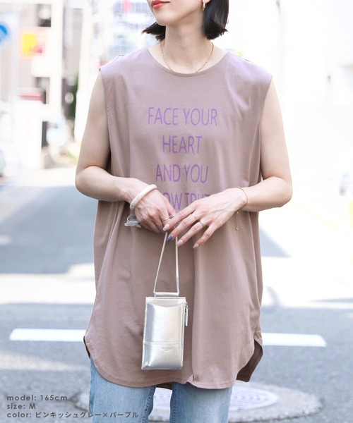 reca(レカ)の「ノースリーブロゴカットソー(タンクトップ・レディース・チャコールグレー/オフホワイト/グレー・M)」の10枚目の写真