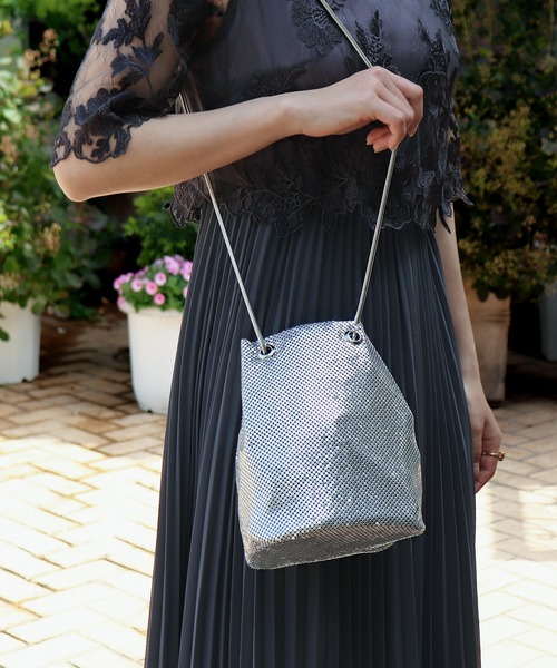 メタリック 2way ショルダー 巾着 バック（ショルダーバッグ）｜kana  