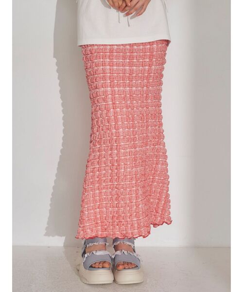 merry jenny(メリージェニー)の「ruffle checkロングスカート(スカート・レディース・ベージュ/ネイビー/レッド・FREE)」の9枚目の写真