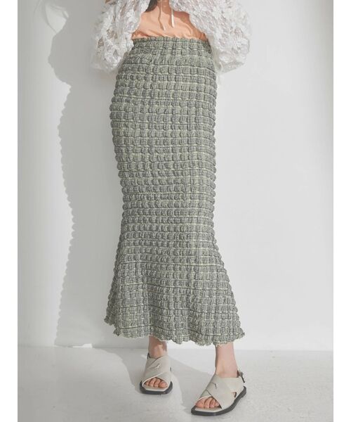 merry jenny(メリージェニー)の「ruffle checkロングスカート(スカート・レディース・ベージュ/ネイビー/レッド・FREE)」の21枚目の写真