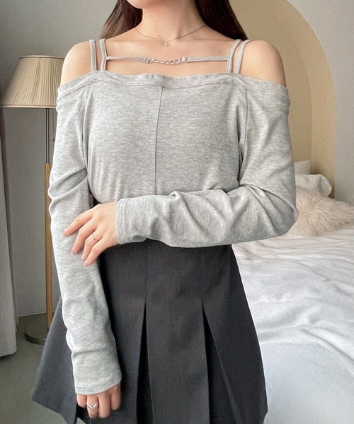 Heather（ヘザー）の「フロントチェーンオフショルT　195524（Tシャツ/カットソー・レディース・ブラック/グレー/アイボリー・FREE）」の17枚目の写真