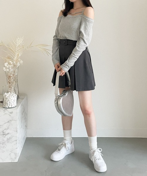 Heather（ヘザー）の「フロントチェーンオフショルT　195524（Tシャツ/カットソー・レディース・ブラック/グレー/アイボリー・FREE）」の14枚目の写真