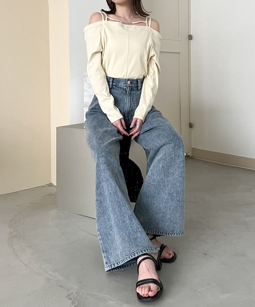 Heather（ヘザー）の「フロントチェーンオフショルT　195524（Tシャツ/カットソー・レディース・ブラック/グレー/アイボリー・FREE）」の22枚目の写真
