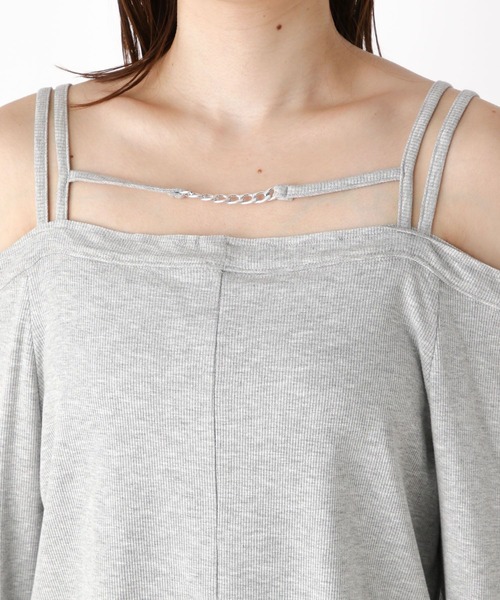 Heather（ヘザー）の「フロントチェーンオフショルT　195524（Tシャツ/カットソー・レディース・ブラック/グレー/アイボリー・FREE）」の6枚目の写真