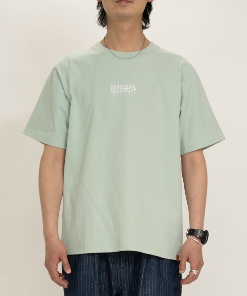 UNIVERSAL OVERALL（ユニバーサルオーバーオール）の「ユニバーサルオーバーオール ロゴTシャツ / プリントTシャツ / CENTER LOGO TEE（Tシャツ/カットソー・メンズ・オートミール/ライトグリーン/ブラック/ホワイト/ミント・XL/L/M/S）」の9枚目の写真