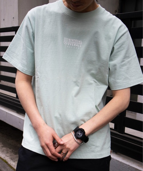 UNIVERSAL OVERALL（ユニバーサルオーバーオール）の「ユニバーサルオーバーオール ロゴTシャツ / プリントTシャツ / CENTER LOGO TEE（Tシャツ/カットソー・メンズ・オートミール/ライトグリーン/ブラック/ホワイト/ミント・XL/L/M/S）」の19枚目の写真