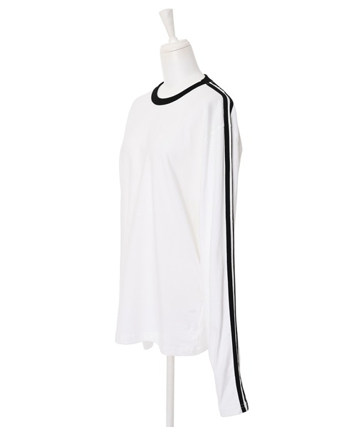 Narcissus（ナルシス）の「【Narcissus】ラインロングTシャツ（Tシャツ/カットソー・レディース・ホワイト/ブラック・FREE）」の5枚目の写真