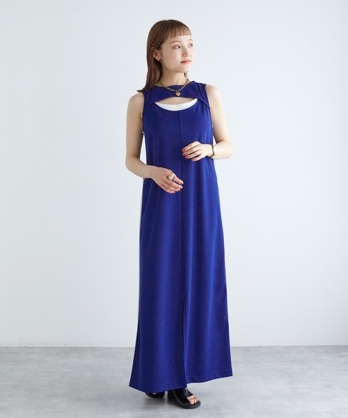 【2色】ノースリ☆ワンピース プリーツ Aライン モノトーン tinsei-store_tinsei0714-nww140