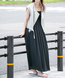 KBF | 『34サイズ/低身長向けも展開』カップインギャザーキャミワンピース(ワンピース)