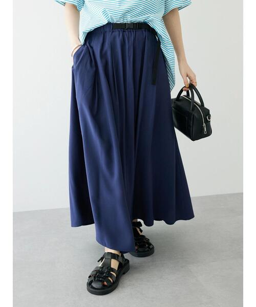 CRAFT STANDARD BOUTIQUE（クラフトスタンダードブティック）の「アジャストベルトスカート（スカート・レディース・ネイビー/オレンジ/グリーン/グレイッシュベージュ・FREE）」の7枚目の写真