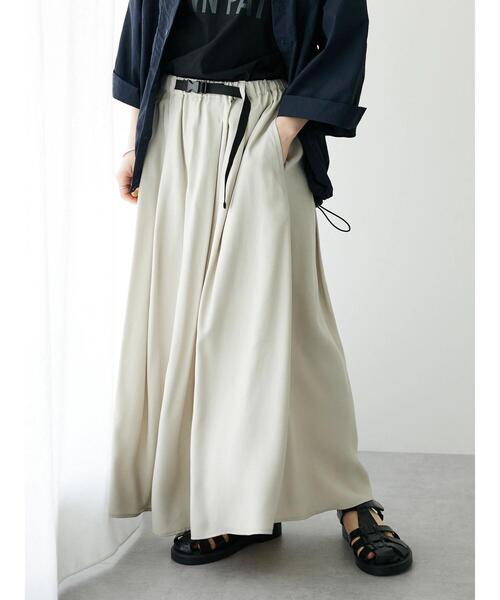 CRAFT STANDARD BOUTIQUE（クラフトスタンダードブティック）の「アジャストベルトスカート（スカート・レディース・ネイビー/オレンジ/グリーン/グレイッシュベージュ・FREE）」の15枚目の写真