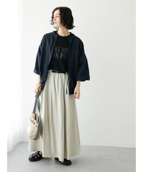 CRAFT STANDARD BOUTIQUE（クラフトスタンダードブティック）の「アジャストベルトスカート（スカート・レディース・ネイビー/オレンジ/グリーン/グレイッシュベージュ・FREE）」の17枚目の写真