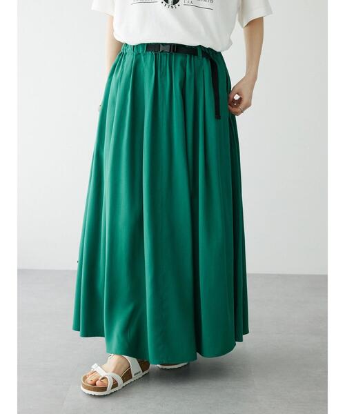 CRAFT STANDARD BOUTIQUE（クラフトスタンダードブティック）の「アジャストベルトスカート（スカート・レディース・ネイビー/オレンジ/グリーン/グレイッシュベージュ・FREE）」の21枚目の写真