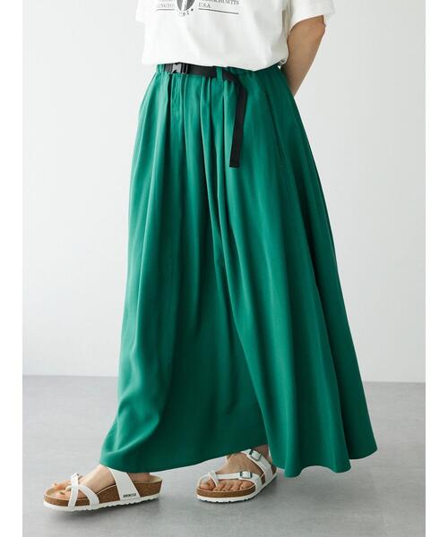 CRAFT STANDARD BOUTIQUE（クラフトスタンダードブティック）の「アジャストベルトスカート（スカート・レディース・ネイビー/オレンジ/グリーン/グレイッシュベージュ・FREE）」の22枚目の写真