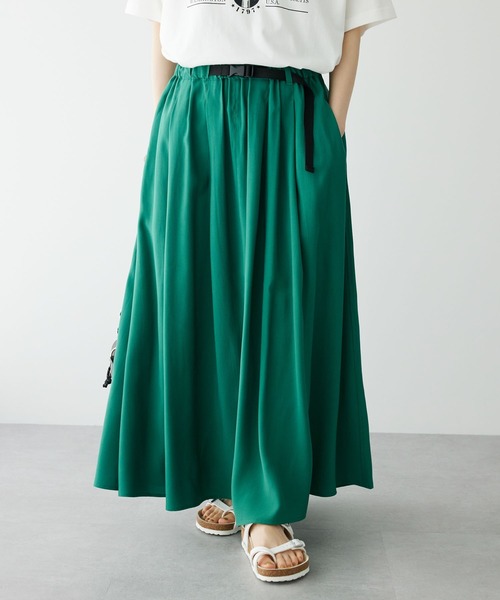 CRAFT STANDARD BOUTIQUE（クラフトスタンダードブティック）の「アジャストベルトスカート（スカート・レディース・ネイビー/オレンジ/グリーン/グレイッシュベージュ・FREE）」の3枚目の写真