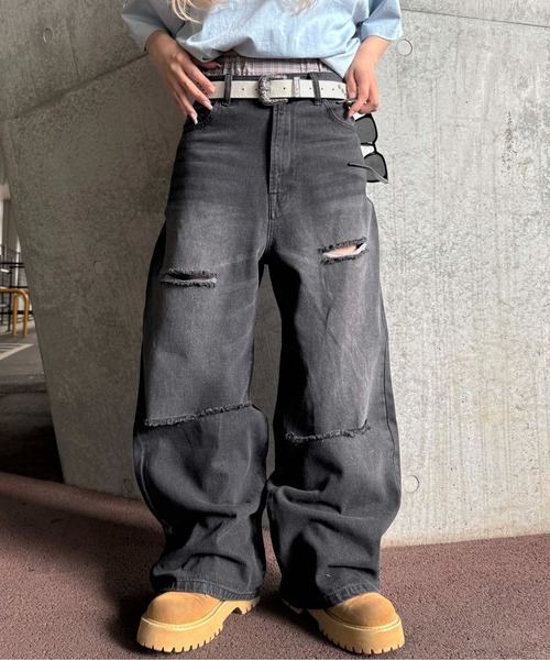 sedacle(セダクル)の「ヴィンテージカラーオーバーダイデニム【SETUP着用可能】(デニムパンツ・レディース・インディゴブルー/ブルー/ブラック/パープル/ブラック系/ダークインディゴブルー/ブラック系その他/ブルー系その他/ブラック系その他2/ブルー系その他2/オフホワイト/ライトブルー/ブラック系1/ブラウン・MEDIUM/LARGE/SMALL)」の6枚目の写真