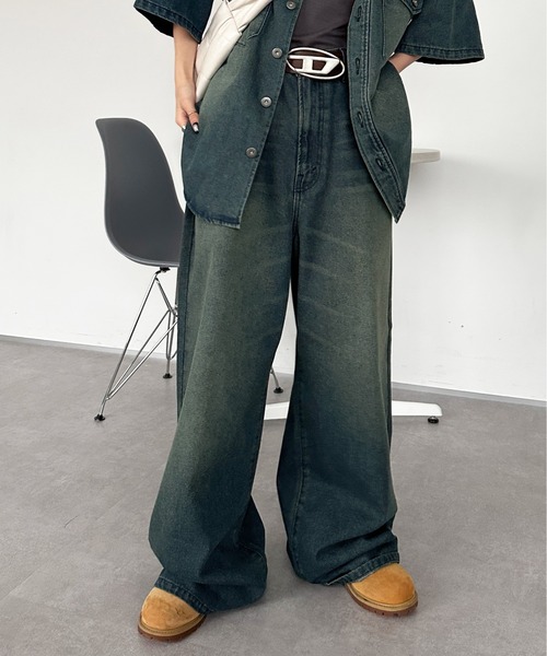 sedacle(セダクル)の「ヴィンテージカラーオーバーダイデニム【SETUP着用可能】(デニムパンツ・レディース・インディゴブルー/ブルー/ブラック/パープル/ブラック系/ダークインディゴブルー/ブラック系その他/ブルー系その他/ブラック系その他2/ブルー系その他2/オフホワイト/ライトブルー/ブラック系1/ブラウン・MEDIUM/LARGE/SMALL)」の20枚目の写真