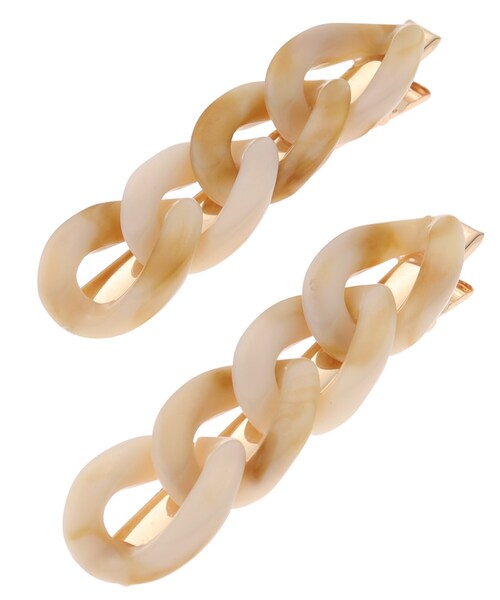 PINK-latte（ピンクラテ）の「アクリルチェーンヘアクリップ（その他ヘアアクセサリー・キッズ・ブラウン系/ベージュ・00）」の2枚目の写真