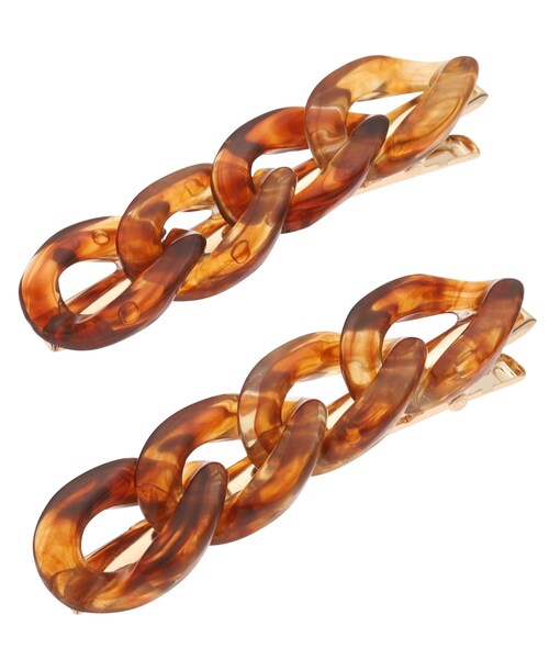 PINK-latte（ピンクラテ）の「アクリルチェーンヘアクリップ（その他ヘアアクセサリー・キッズ・ブラウン系/ベージュ・00）」の3枚目の写真