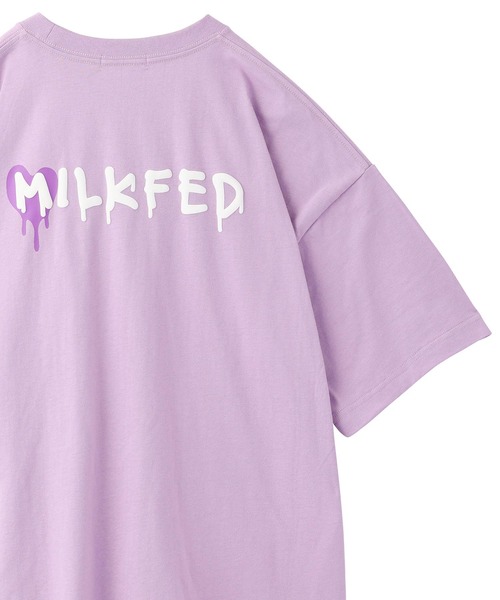 MILKFED.（ミルクフェド）の「LOVE DRIP LOGO WIDE S/S TEE（Tシャツ/カットソー・レディース・ライトピンク/ブラック/ホワイト/ライトパープル・ONE SIZE）」の3枚目の写真