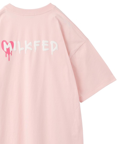 MILKFED.（ミルクフェド）の「LOVE DRIP LOGO WIDE S/S TEE（Tシャツ/カットソー・レディース・ライトピンク/ブラック/ホワイト/ライトパープル・ONE SIZE）」の4枚目の写真