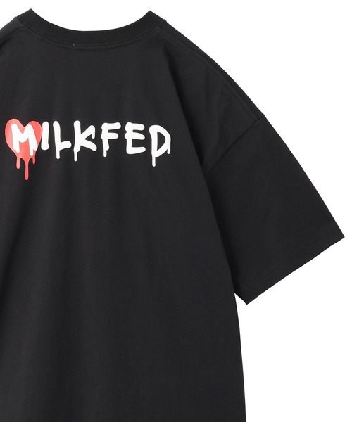 MILKFED.（ミルクフェド）の「LOVE DRIP LOGO WIDE S/S TEE（Tシャツ/カットソー・レディース・ライトピンク/ブラック/ホワイト/ライトパープル・ONE SIZE）」の2枚目の写真