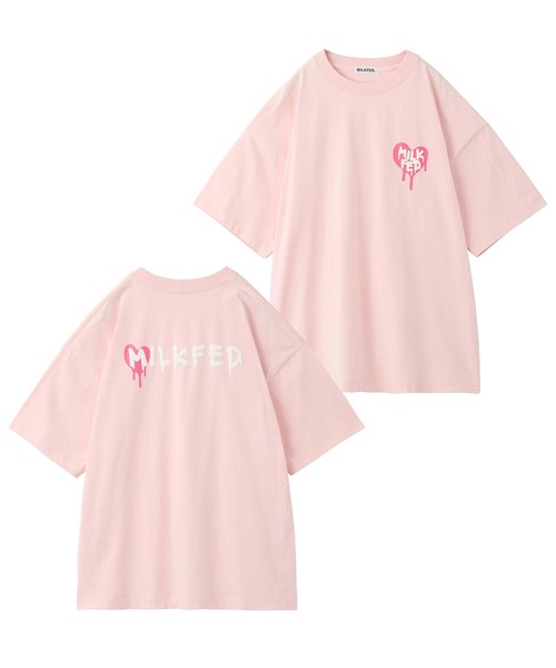 MILKFED.（ミルクフェド）の「LOVE DRIP LOGO WIDE S/S TEE（Tシャツ/カットソー・レディース・ライトピンク/ブラック/ホワイト/ライトパープル・ONE SIZE）」の8枚目の写真