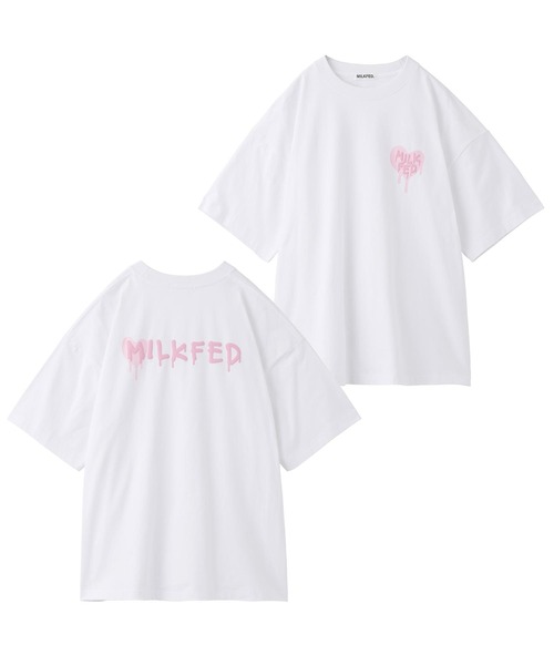 MILKFED.（ミルクフェド）の「LOVE DRIP LOGO WIDE S/S TEE（Tシャツ/カットソー・レディース・ライトピンク/ブラック/ホワイト/ライトパープル・ONE SIZE）」の16枚目の写真