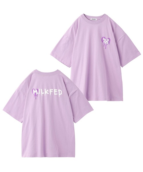 MILKFED.（ミルクフェド）の「LOVE DRIP LOGO WIDE S/S TEE（Tシャツ/カットソー・レディース・ライトピンク/ブラック/ホワイト/ライトパープル・ONE SIZE）」の6枚目の写真