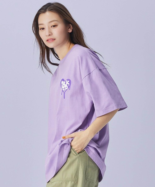 MILKFED.（ミルクフェド）の「LOVE DRIP LOGO WIDE S/S TEE（Tシャツ/カットソー・レディース・ライトピンク/ブラック/ホワイト/ライトパープル・ONE SIZE）」の21枚目の写真